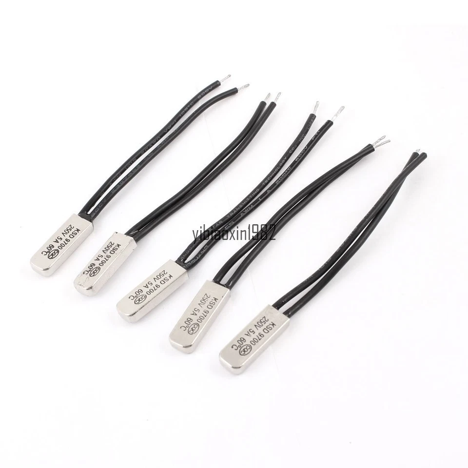 New KSD9700 250V 5A 60C NC Plastic Thermostat Temperature Switch 10Pcs - Image 1 of 1