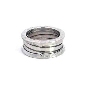 Bulgari B Zero.1 Ring Diamond 18k White Gold w/Box Cert & Paper - Picture 1 of 8