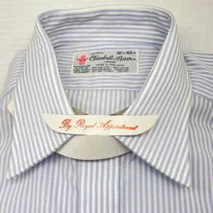 Turnbull & Asser Men's Luxury Dress Shirt - Blue Striped - Size L - NWT - Picture 1 of 8