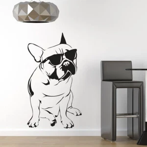 Occhiali da sole bulldog francese carino cane arte da parete vinile decalcomania grandi (AS10082) - Foto 1 di 2
