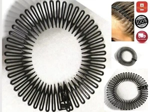 Black Flexi Combs Hair Band Zig Zag Headband Head Grip Stretchy Women Ladies UK - Picture 1 of 9