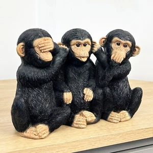 Adorno de mono para sala de estar estatua estatuilla 3 sabios ver hablar no escuchar el mal - Imagen 1 de 7