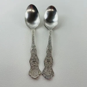 2 cucharas de recuerdo de colección Oneida Community A1 X placa de plata Oklahoma y Colorado - Imagen 1 de 2