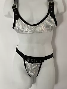 Set perizoma costume uomo sexy fascia lingerie elastico imbracatura spalle taglia S - Foto 1 di 6
