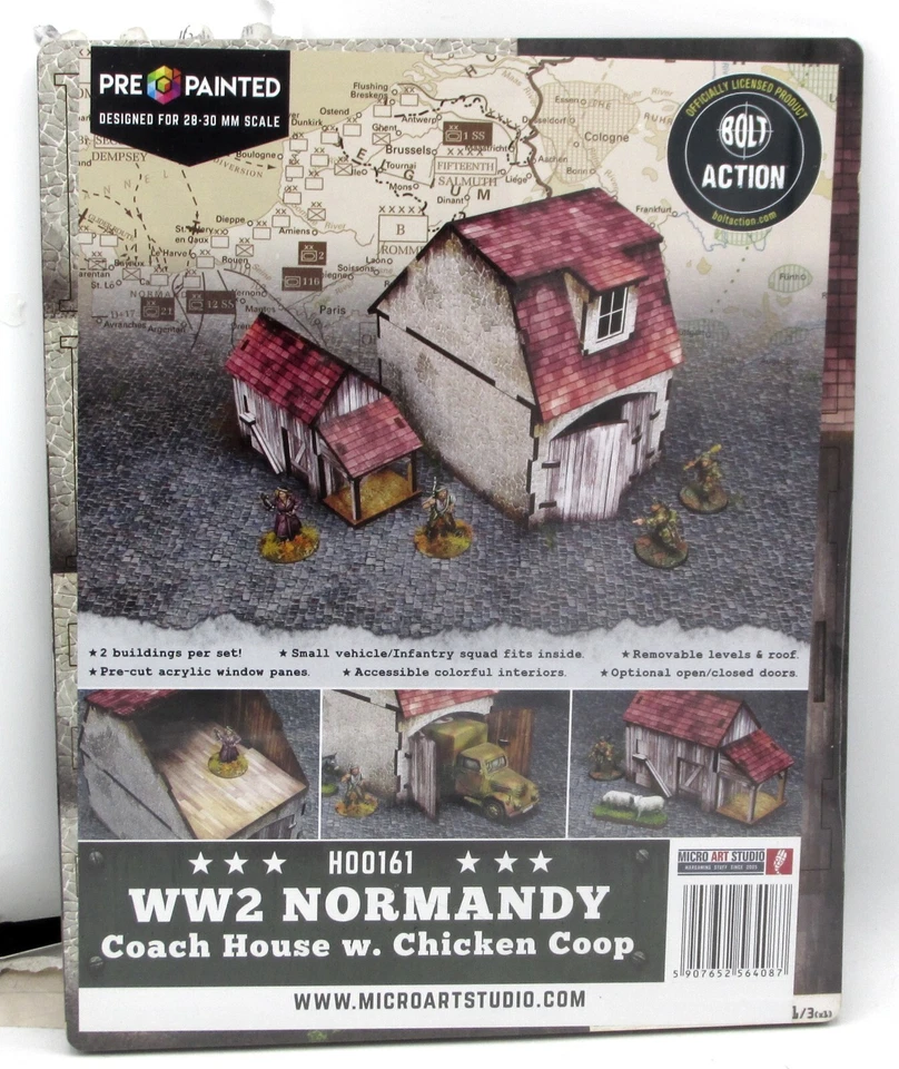 Micro Art Studio H00161 WW2 Normandy Coach House with Chicken Coop (Bolt Action) - Image 1 of 4