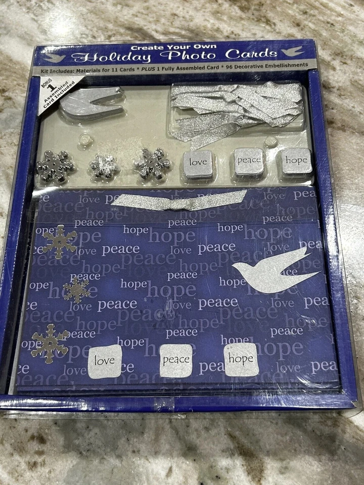 Love peace hope holiday card kit create your own Christmas holiday photo cards - Image 1 of 2