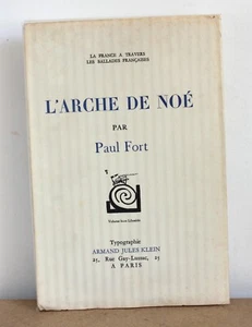 L'arche de Noé Paul Fort 1934 Ginnette d'Yd Hommage de Paul Fort + lettre - Bild 1 von 11