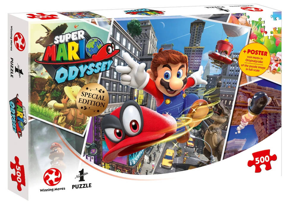 WINNING MOVES Puzzle Super Mario Odyssey World Traveler 500 Teile Kinder Fans Geschenk Gaming