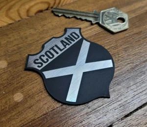 Scotland Scottish Saltire Shield Style Self Adhesive Car Bike Acrylic Badge 2" - Picture 1 of 1
