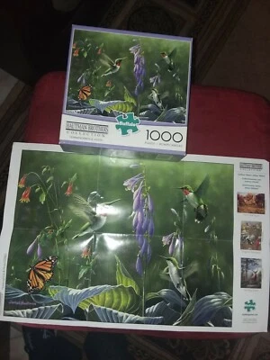 Rompecabezas Buffalo Games: “Colibríes y Hosta” Hautman Brothers 1000 piezas Foto 1 de 3