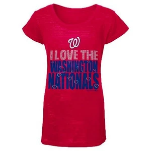 NEW I Love the Washington Nationals Red Kid's Girls MLB Shirt - NWOT Baseball - Picture 1 of 2