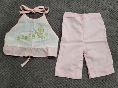 Camisa + Pantalones Halter Rosa Vintage Años 80 12mo Bebé Niño Niñas Hechos en EE. UU. Foto 1 de 4