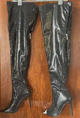 Cape Robbin ~ размер 6 искусственной змеиной кожи бедра высоты Stiletto ботинки сексуальный подарок для нее - Изображение 1 из 4