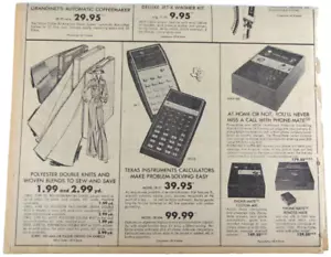 Vintage 1975 Texas Instruments SR-11 / SR-50A Calculator Newspaper Print Ad - Picture 1 of 4