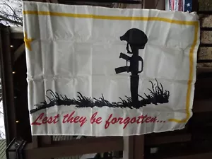 Valley Forge 3'x5' Nylon Lest They Be Forgotten Flag For The Fallen Military NIB - Picture 1 of 6