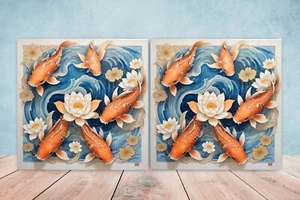 Azulejos de pared de cerámica para peces Koi cocina ducha salpicadero azulejos japoneses Japón - Imagen 1 de 3