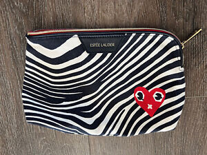 Estee Lauder X Quentin Jones Makeup Cosmetics Pouch Bag Zebra Print Heart eyes