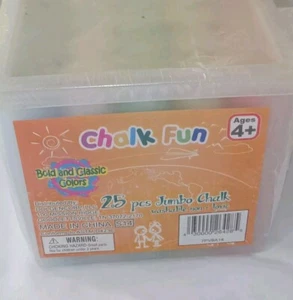 Sidewalk Chalk 25 Pack Jumbo Chalk In Container - Picture 1 of 3