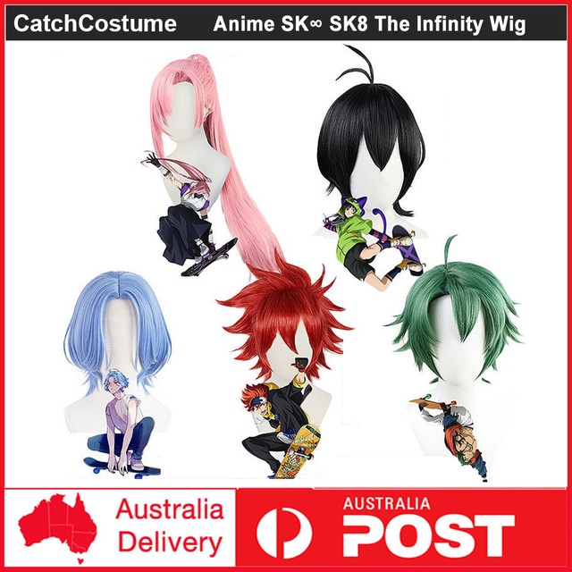 Peruca Anime Sk8 The Infinity Reki Cosplay Cabelo Vermelho Masculino