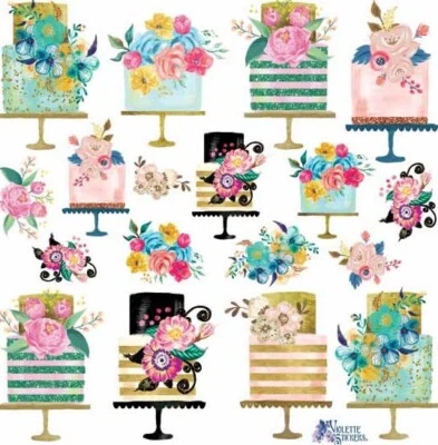 Violette Stickers Birthday Flowers Pastel Cakes Crafts Planner Supply Scrapbook