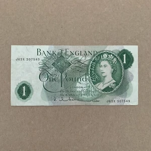 Queen Elizabeth II GREAT BRITAIN 1 Pound Banknote 1960's England Currency Bill - Picture 1 of 3