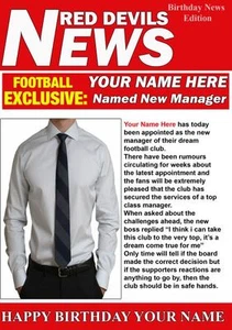 A5 Personalised Man Utd Football Manager News PIDH1 Greeting Birthday - Picture 1 of 1