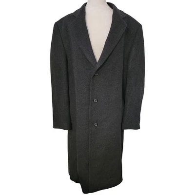 VTG Stafford Performance Men's Gray Black Wool Blend Overcoat  Classic Size XXL - Image 1 of 4
