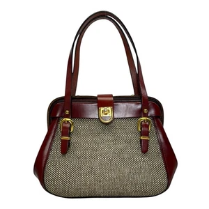 Vintage 60er 70er ZENITH Handmade Tweed Leder Umhängetasche Tasche Handtasche Arzt RAR - Bild 1 von 24