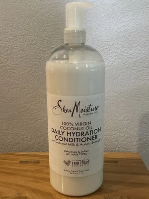 Shea Moisture Daily Hydration Conditioner 100% Virgin Coconut Oil 34 oz W/Pump - Image 1 of 4