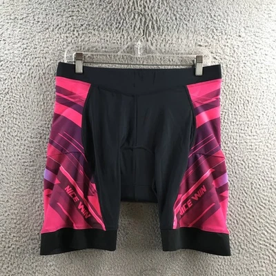 Nicewin Cycling Bike Shorts Mens XL Black Pink Purple Colorblock Back Zip Pocket - Image 1 of 4