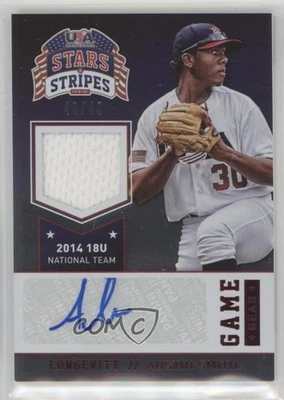 2015 Stars and Stripes Game Gear Longevity Ruby Signatures /49 Austin Smith Auto - Image 1 of 2