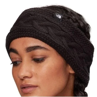 The North Face Women's Black Cable Knit Minna Earband Cozy Fleece Lined L25-19 - Image 1 of 4