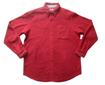 Duluth Trading Co Fleece Button Front Shirt Men's Sz XLT Red Long Sleeve Shacket - Image 1 of 4
