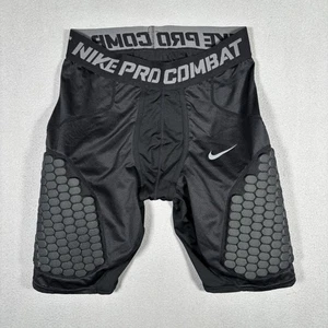 Nike Pro Combat Padded Compression Shorts Men’s Large Black Tights Football - Picture 1 of 9