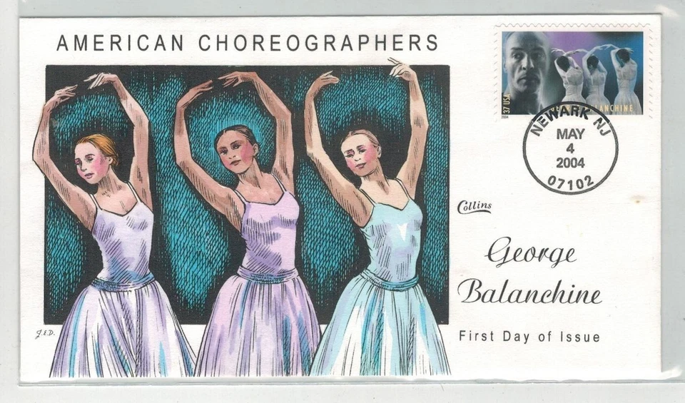 2004 COLLINS HANDPAINTED AMERICAN CHOREOGRAPHERS GEORGE BALANCHINE DANCE - Image 1 of 1