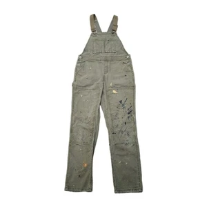 REI Co-op Trailsmith Bib Overalls W Size 6 Grayish Green Workwear Double Knee - Picture 1 of 15