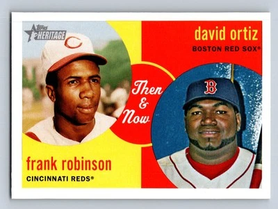 2008 Topps Heritage #TN9 Frank Robinson / David Ortiz Then & Now - NM/MT — 第 1/2 张图片