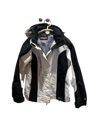XT Spyder женщин 3 в 1 пальто куртка размер 8 черный белый лыж сноуборда - Изображение 1 из 4