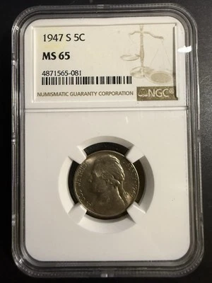 1947-S Jefferson Nickel - NGC Graded MS65 - B50210 - Image 1 of 2
