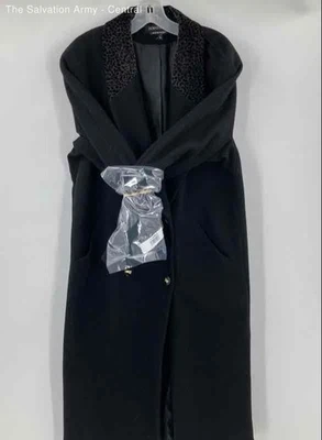 Abrigo Donnybrook Mujer Negro Estampado Leopardo Manga Larga Exterior Talla 8 Foto 1 de 4