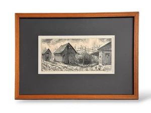 Grace Albee wood engraving Hungarian American Farm 1943 - Picture 1 of 8