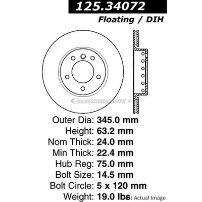 Disco de rotor de freno trasero centrado TCP para BMW 545i 550i 535i Foto 1 de 2