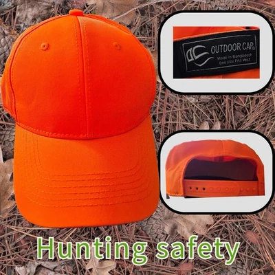 Blazing Orange Hunting Safety Ball Cap Outdoor Cap One Size Fits Most Adjustable - Image 1 of 4