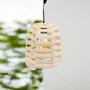 Rattan Lampshade Homemade Bamboo Cylinder Woven Small Lampshades - Bild 1 von 12