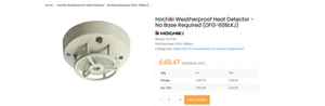 Hochiki Weatherproof Heat Detector - No Base Required (DFG-60BLKJ) - set of 4 - Picture 1 of 1