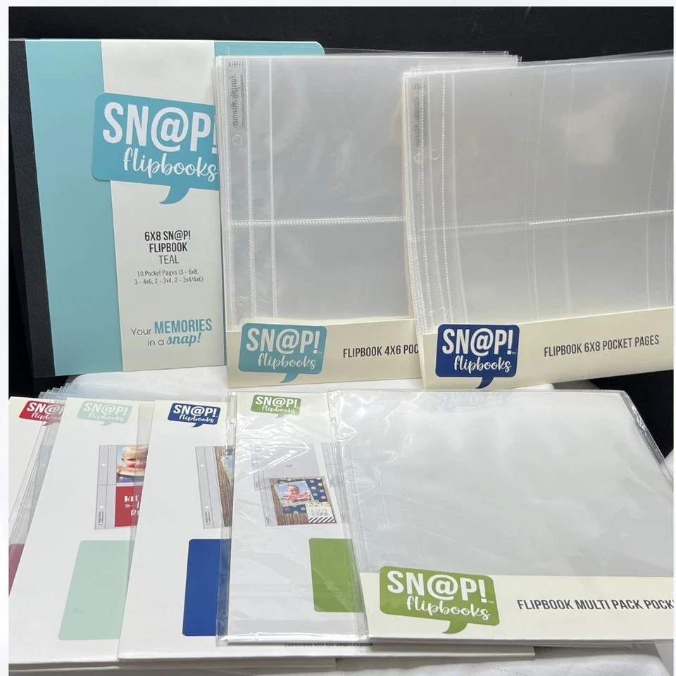 Simple Stories SNAP! КАРМАННЫЕ СТРАНИЦЫ Заправки 6x8 4x6 Flipbook Лот - Изображение 1 из 2