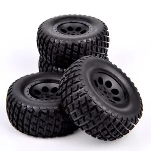 4 piezas de neumáticos y llantas de goma de 107 mm para camión de coche de recorrido corto - Imagen 1 de 6