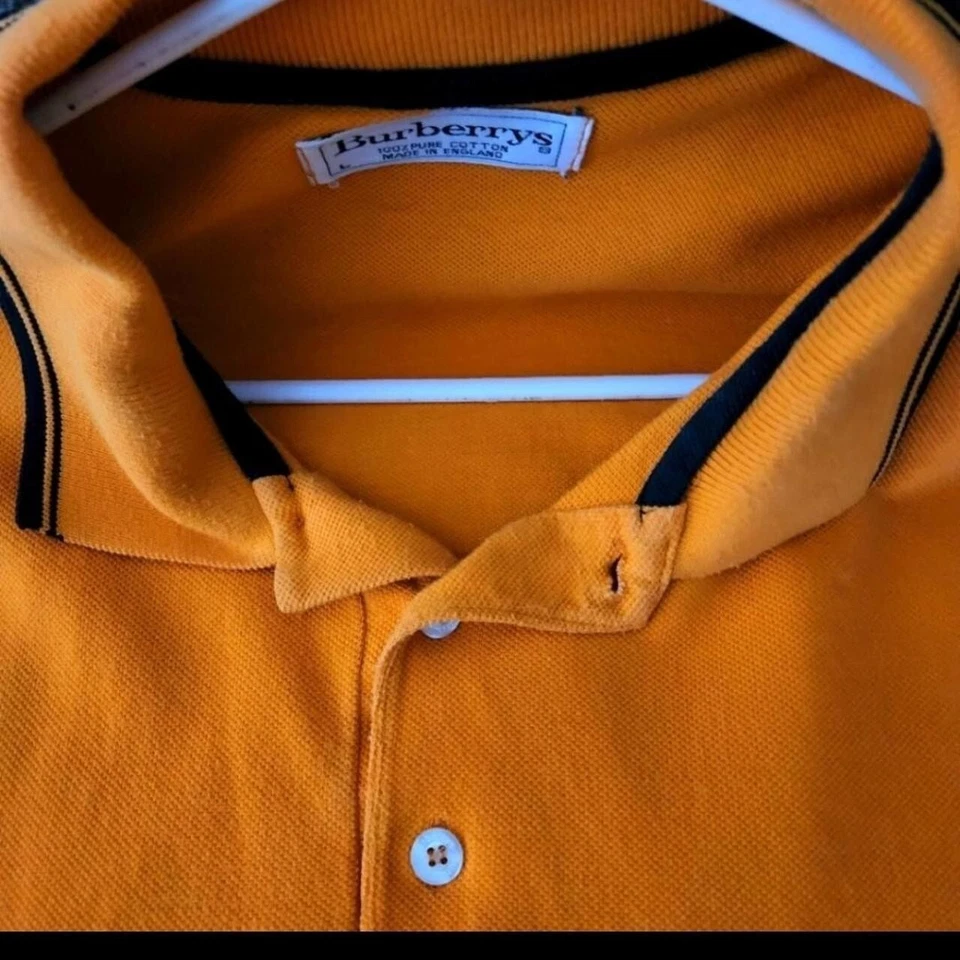 Great Condition Vintage 90s RARE Colour Orange Large Size L Burberry Polo Grail - Image 1 of 4