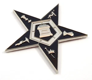 Eartern Star Shaped Masonic 3" auto emblem Metal car decal MAS34 - Foto 1 di 1