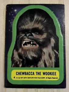 1977 Star Wars Aufkleber #4 Chewbacca The Wookiee #2 - Bild 1 von 3